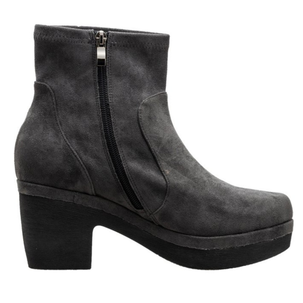 Antelope Gray Brushed Platform Suede Bootie